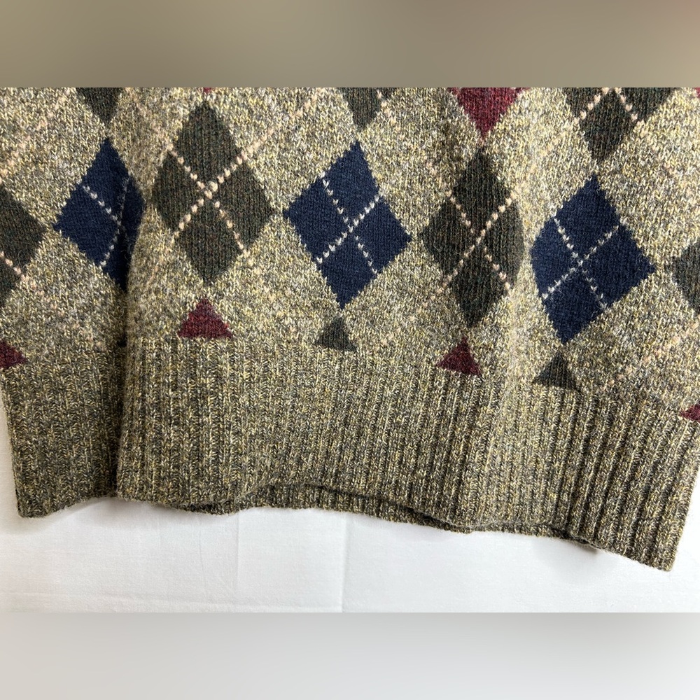 Polo by Ralph Lauren Men's V-Neck Argyle Wool Sweater Vest Size Large - Picture 4 of 6